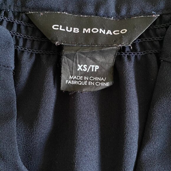Club Monaco Oversized Chemise Blouse Shirt Navy Sz XS - Picture 9 of 12